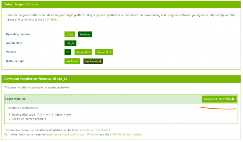 Файл:Скрин скачивания CUDA Toolkit.png